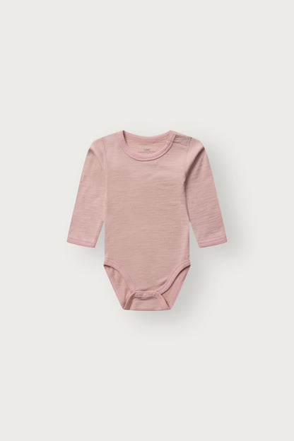 Baloo Merino/Bambus Langarmbody, Dusty Rose, Vorderansicht