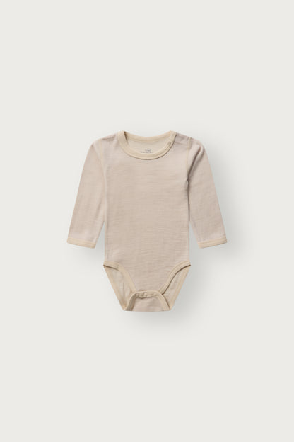 Baloo Merino/Bambus Langarmbody, French Oak, Vorderansicht