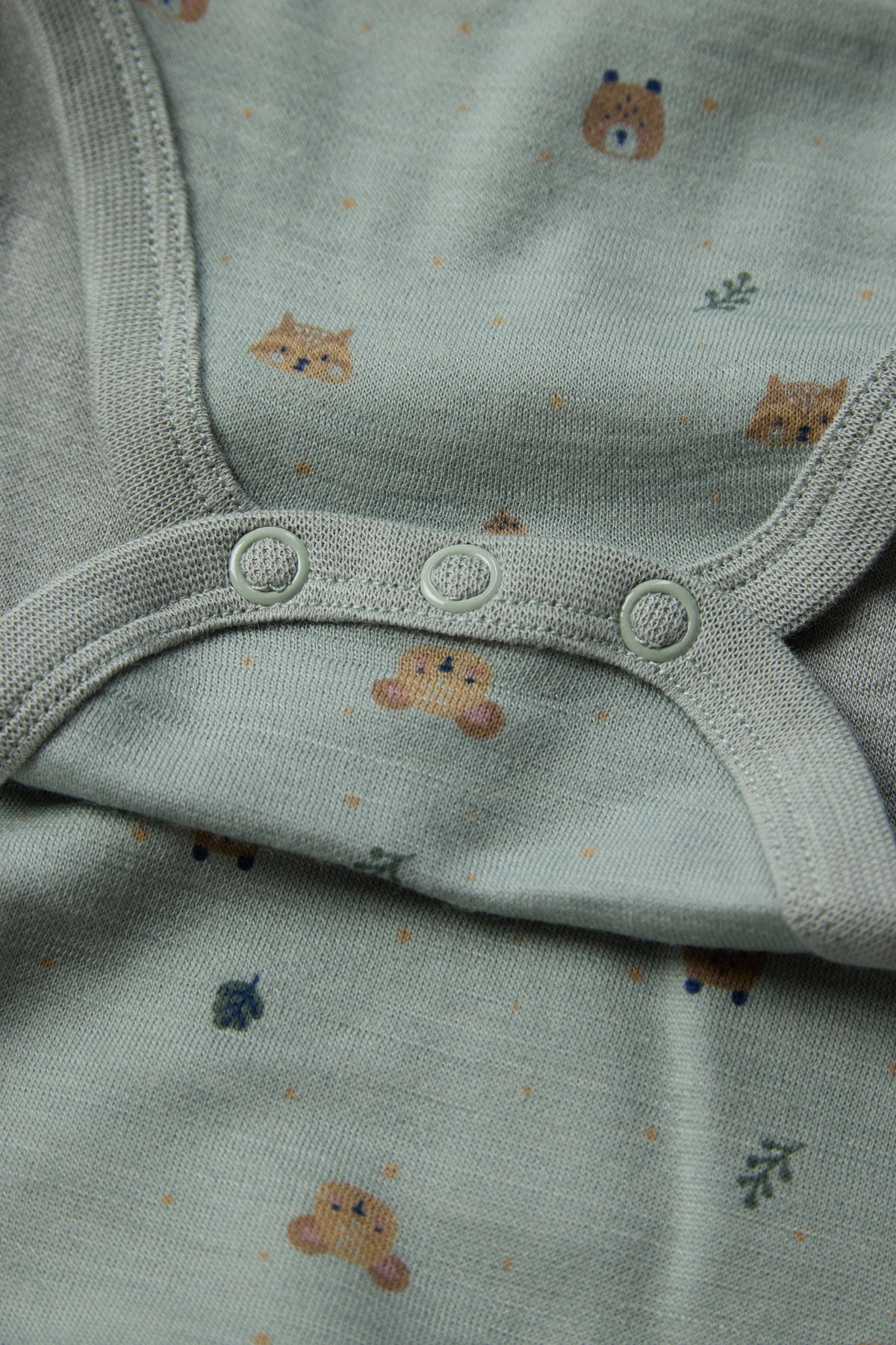 Bärechind Detailansicht Baloo Merino Bambus Langarmbody, Slate green