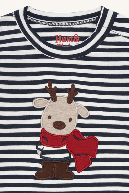 Hust & Claire Billy Langarmbody Rentier in More Navy, Ansicht 2