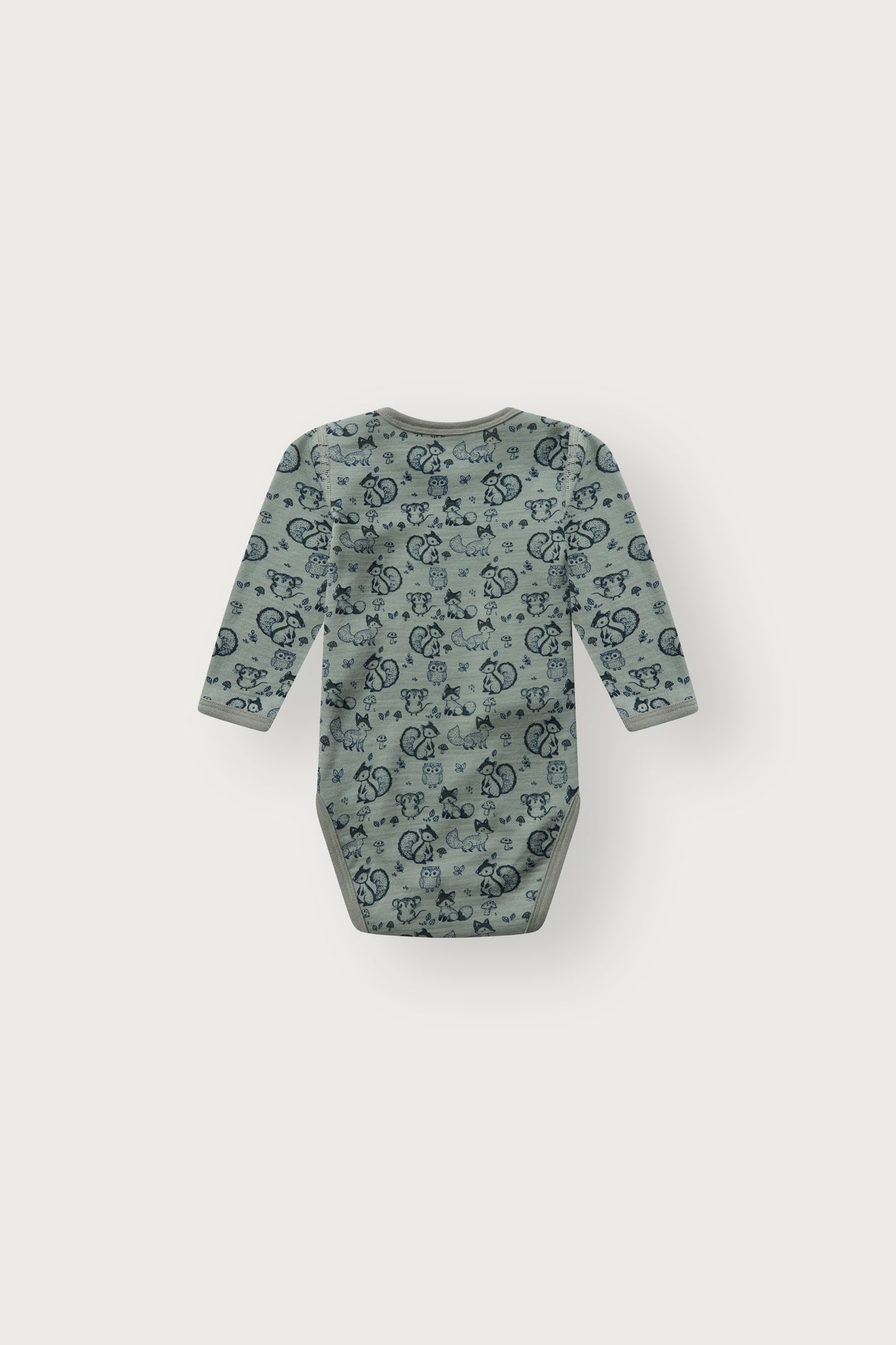 Merino Langarmbody aus mulesingfreier Wolle, Slate Green, Rückansicht
