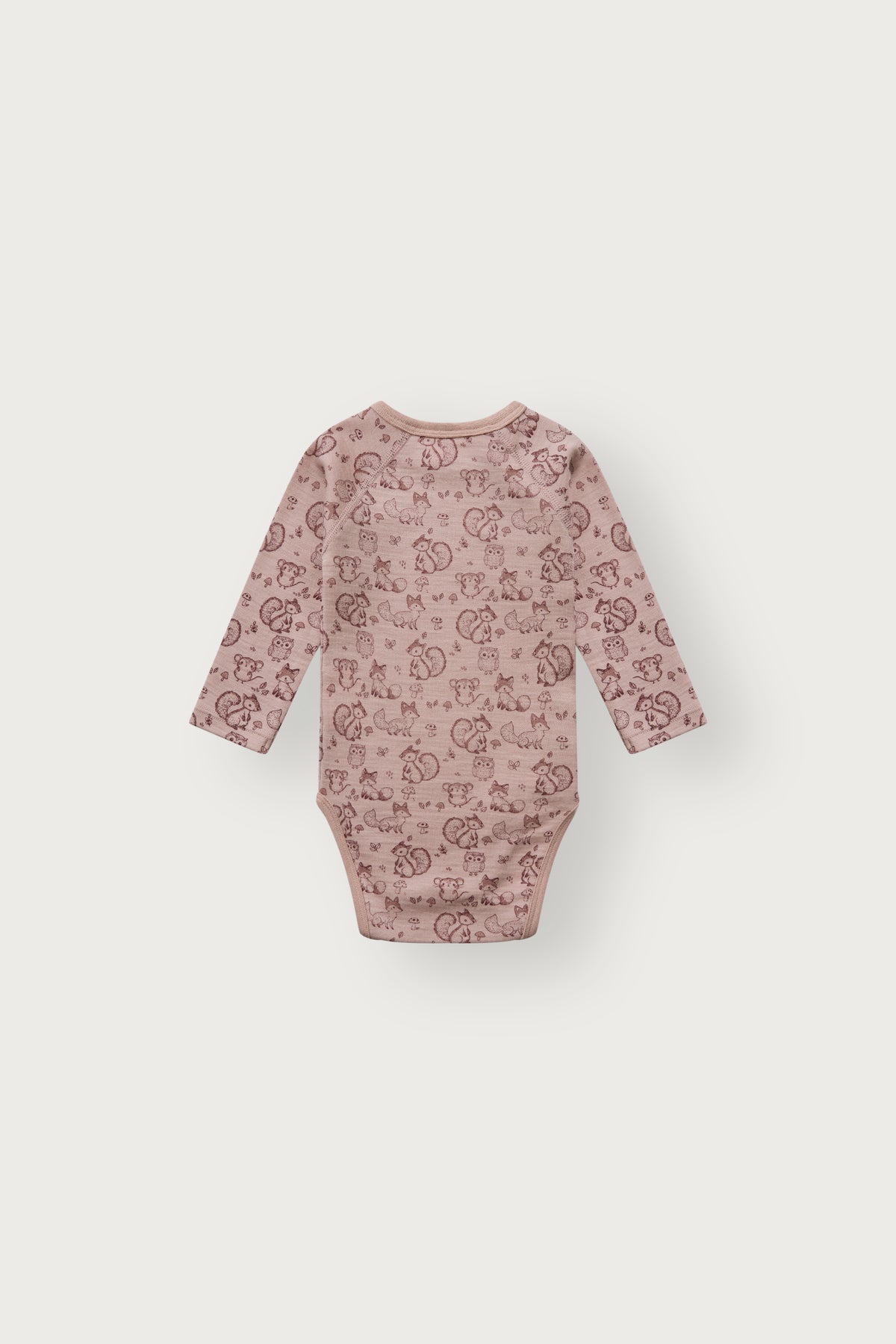 Merino Wickelbody aus mulesingfreier Wolle, Dusty Rose, Rückansicht