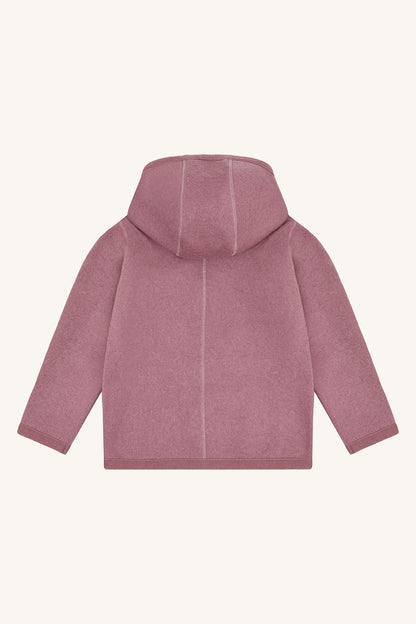 Hust & Claire Ebba Wollwalkjacke Pale Mauve, Rückansicht mit Kapuze, Bärechind Schweiz