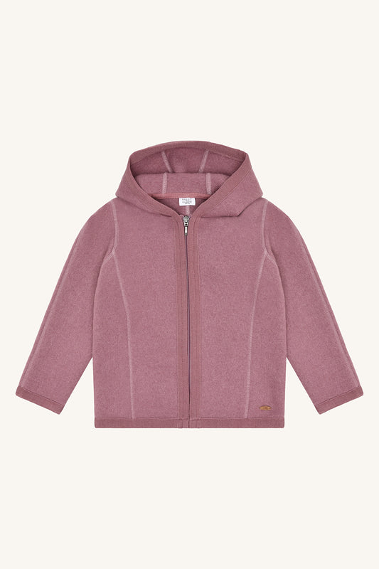 Hust & Claire Ebba Wollwalkjacke mit Kapuze in Pale Mauve, Vorderansicht, Bärechind Winterthur