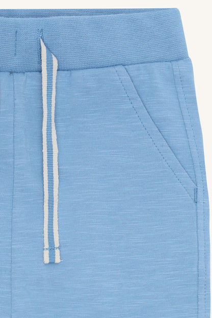 Detailansicht verstellbarer Bund der Hust&Claire Gordon Slub Jersey Hose aus Bio-Baumwolle, Bärechind Winterthur Zürich Schweiz.