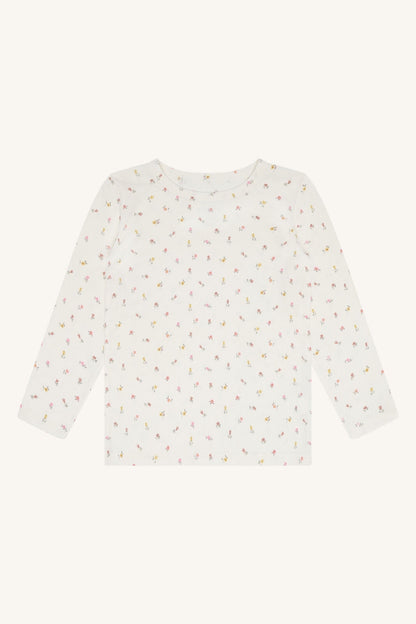 Hust&Claire Langarmshirt aus Baumwolle mit Blumenmuster in Creme – nachhaltige Kindermode bei Bärechind in Winterthur, Zürich, Schweiz
