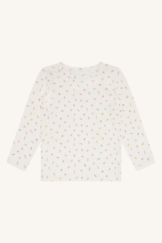 Hust&Claire Langarmshirt aus Baumwolle mit Blumenmuster in Creme – nachhaltige Kindermode bei Bärechind in Winterthur, Zürich, Schweiz