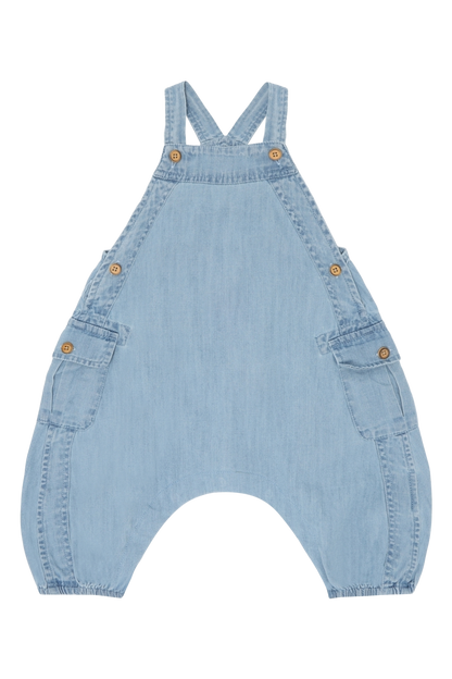 Hust&Claire Maks Baumwoll-Overall in blauem Denim für Kinder bei Bärechind in Winterthur, Zürich, Schweiz.