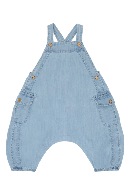 Hust&Claire Maks Baumwoll-Overall in blauem Denim für Kinder bei Bärechind in Winterthur, Zürich, Schweiz.