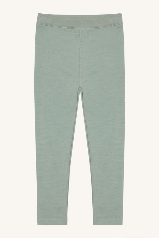 Merino Kinderleggings von Hust & Claire in Slate Green, Vorderansicht