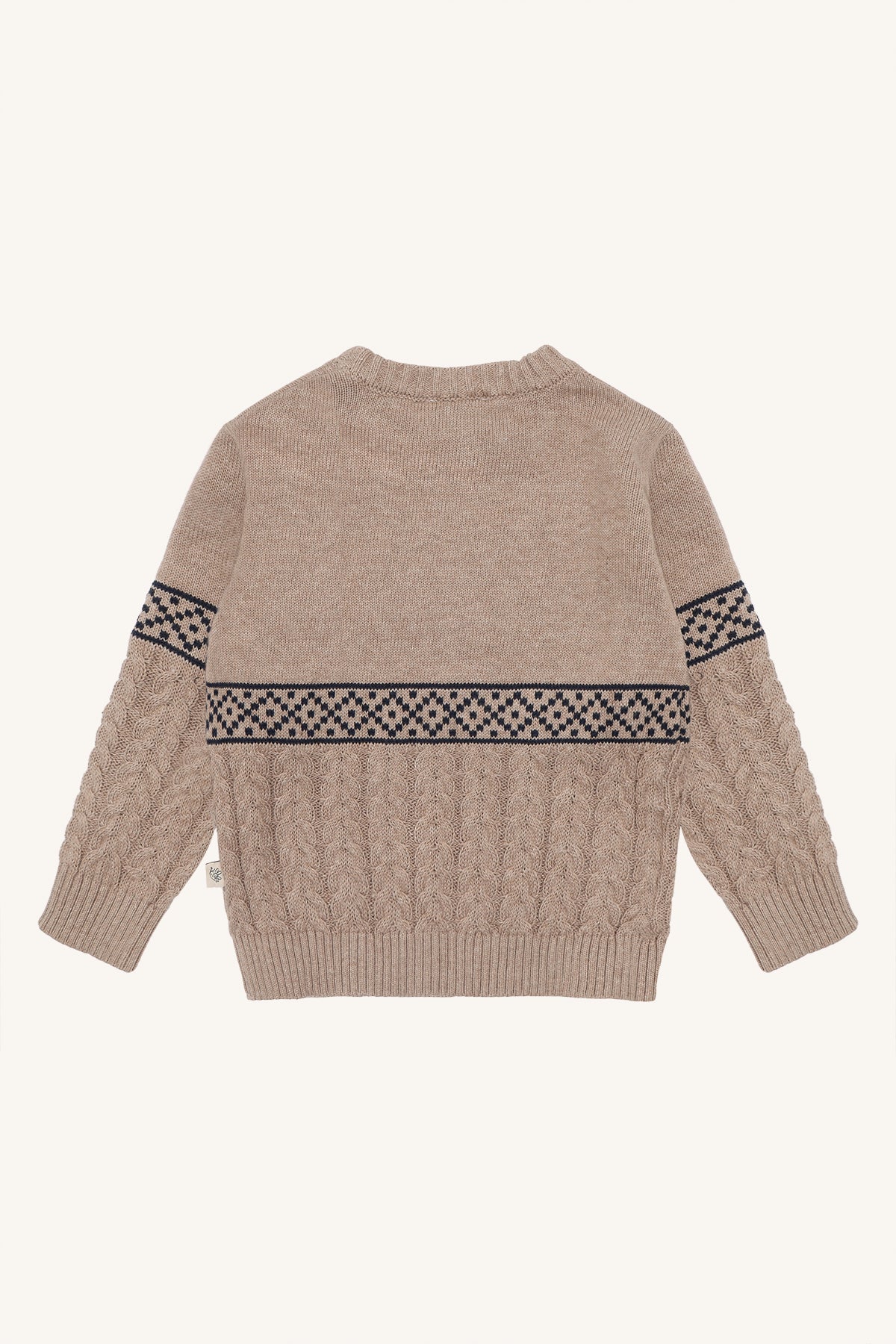 Hust & Claire Pelle Zopfstrickpullover Weihnachtsauto in Biscuit, Ansicht 2