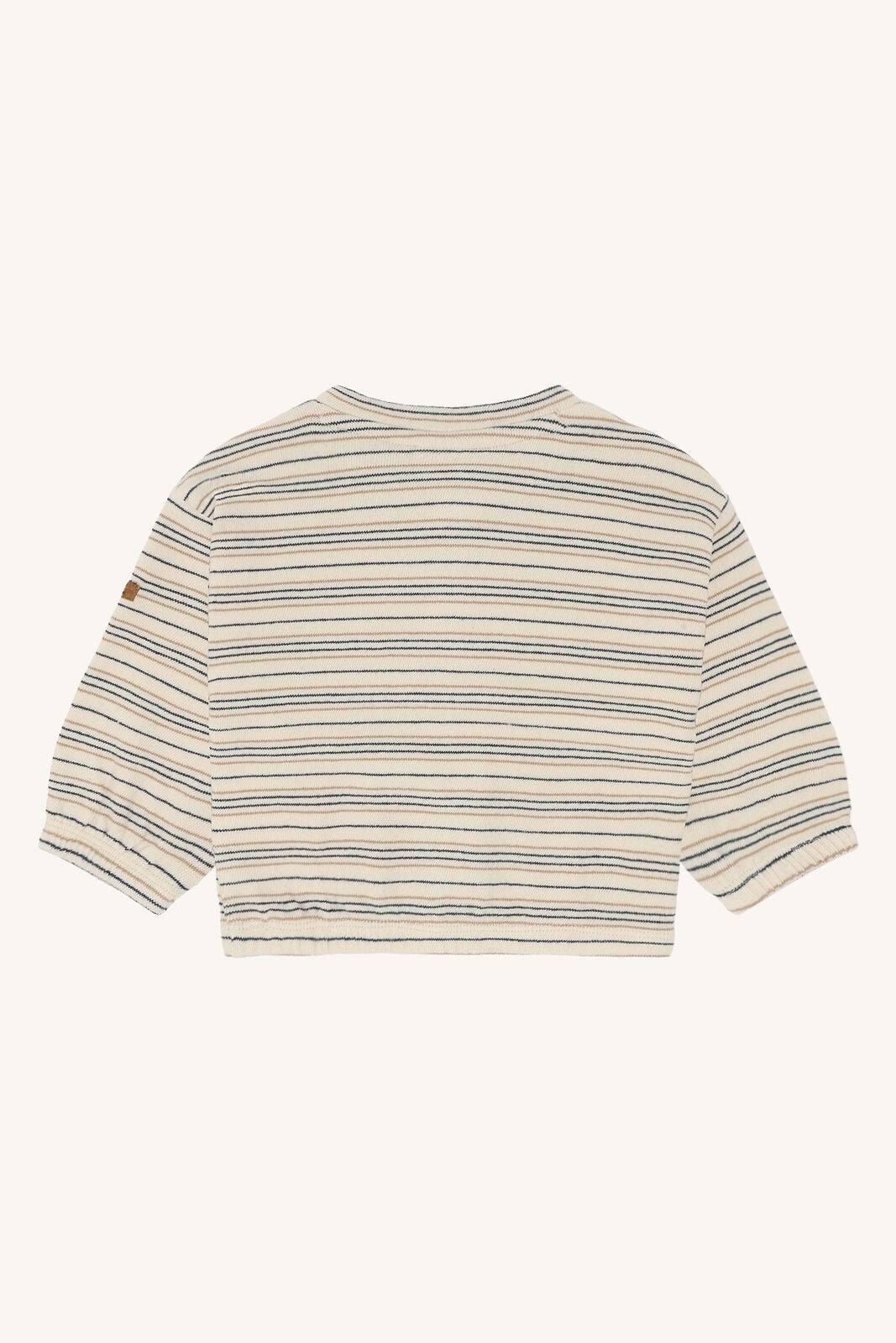 Rückansicht des Hust & Claire Sigurt Fine Strick Sweatshirts mit Streifen, Bärechind Winterthur, Zürich, Schweiz