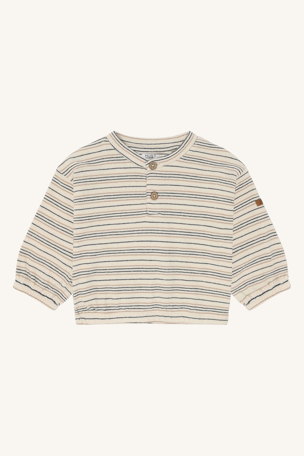 Hust & Claire Sigurt Fine Strick Sweatshirt mit Streifen in Snow White aus Baumwolle, erhältlich im Bärechind in Winterthur, Zürich, Schweiz