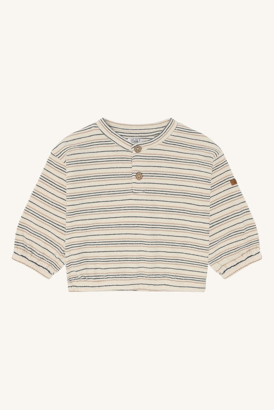 Hust & Claire Sigurt Fine Strick Sweatshirt mit Streifen in Snow White aus Baumwolle, erhältlich im Bärechind in Winterthur, Zürich, Schweiz