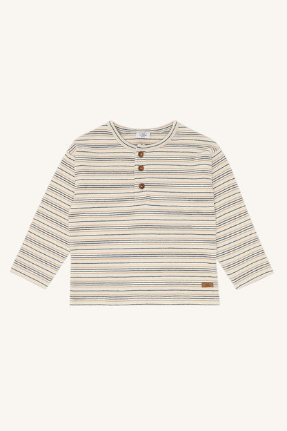 Hust & Claire Sune Strick T-Shirt mit Streifen in Snow White aus Baumwolle, erhältlich im Bärechind in Winterthur, Zürich, Schweiz