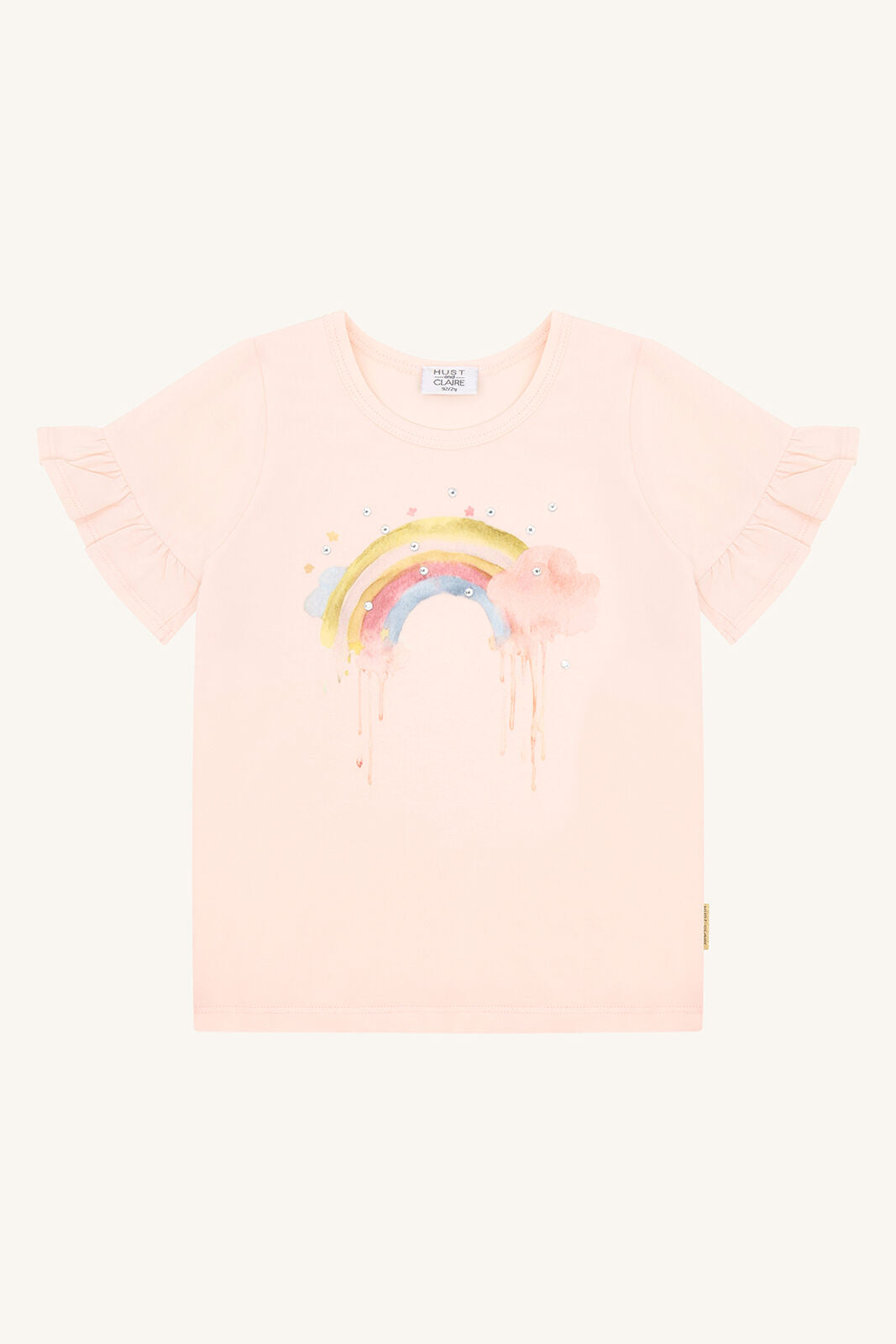 Hust&Claire Alma Rainbow T-Shirt aus Baumwolle mit Regenbogenprint, erhältlich im Bärechind in Winterthur, Zürich, Schweiz.