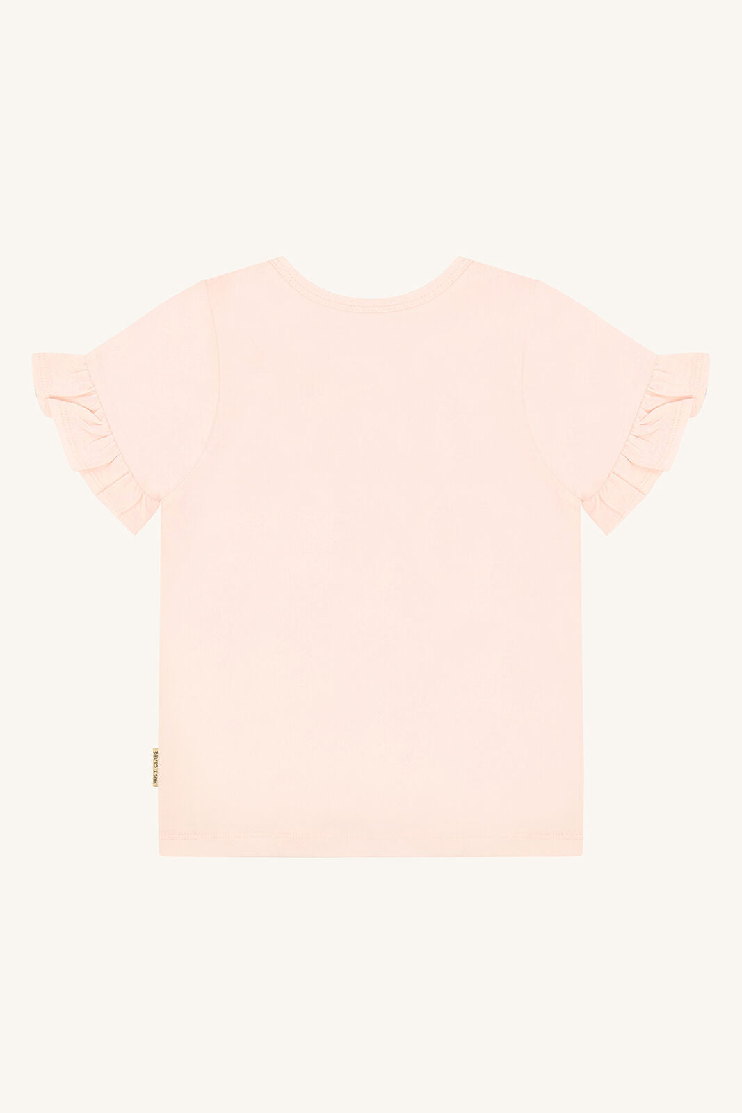 Rückansicht des Hust&Claire Alma Rainbow T-Shirts aus Baumwolle – nachhaltige Kindermode im Bärechind Winterthur, Zürich, Schweiz.