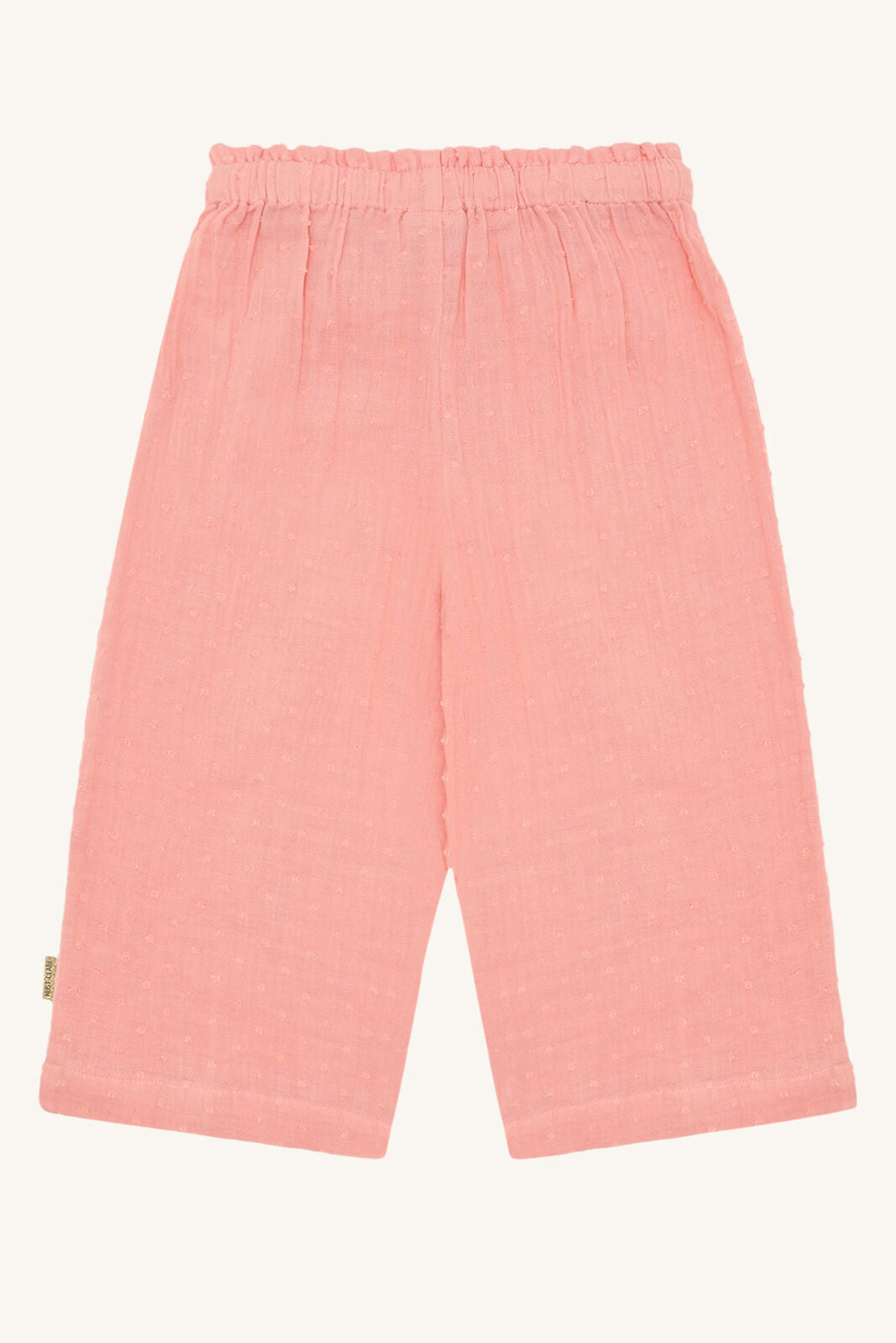 Rückansicht der Hust&Claire Tita Dobby Musselin Hose – nachhaltige Kindermode im Bärechind Winterthur, Zürich, Schweiz.