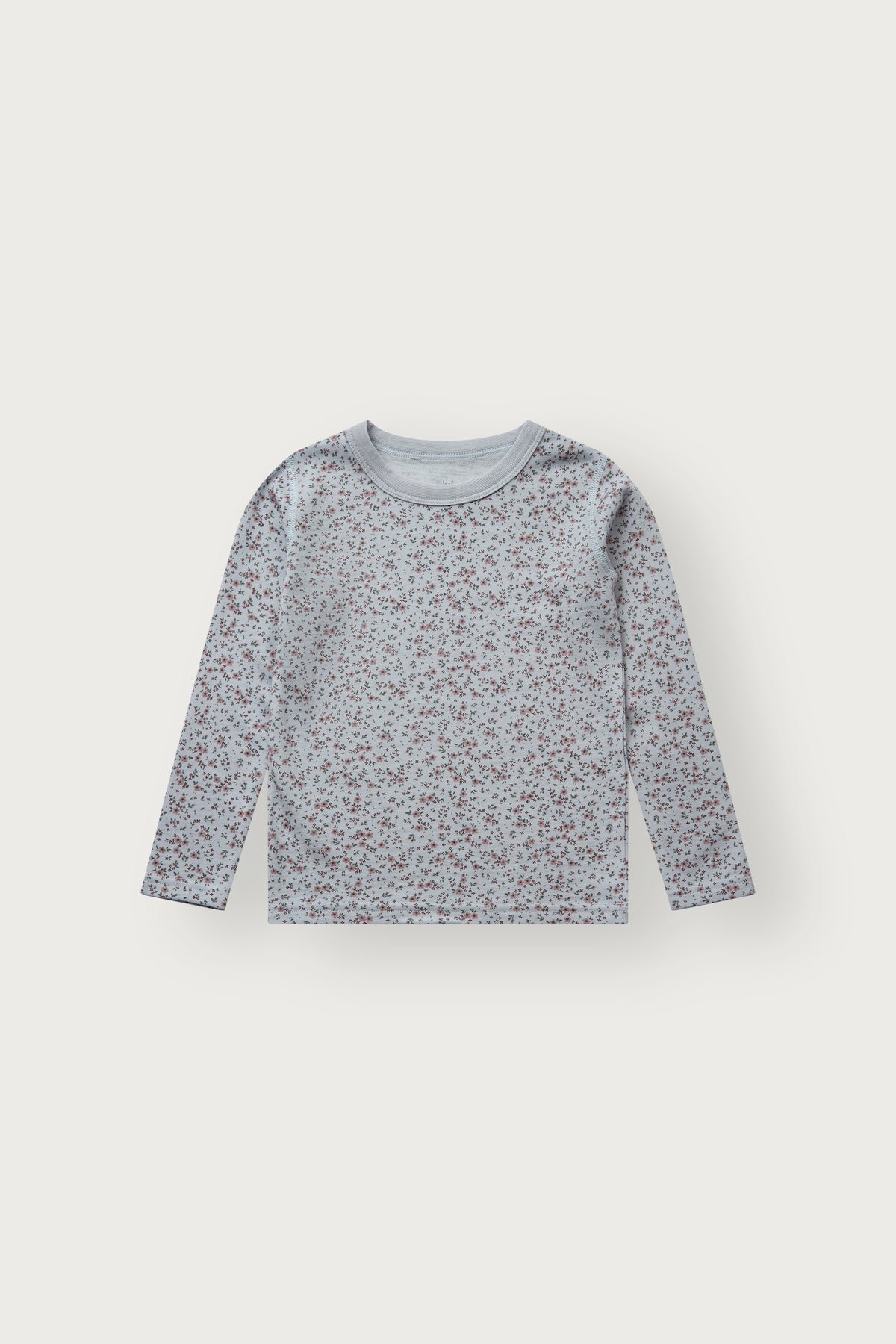 Hust&Claire Langarmshirt Abba mit zartem Blumendruck in A Bit Blue, Vorderansicht
