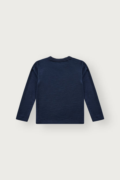 Hust&Claire Abba Langarmshirt in Blau bei Bärechind, Rückansicht
