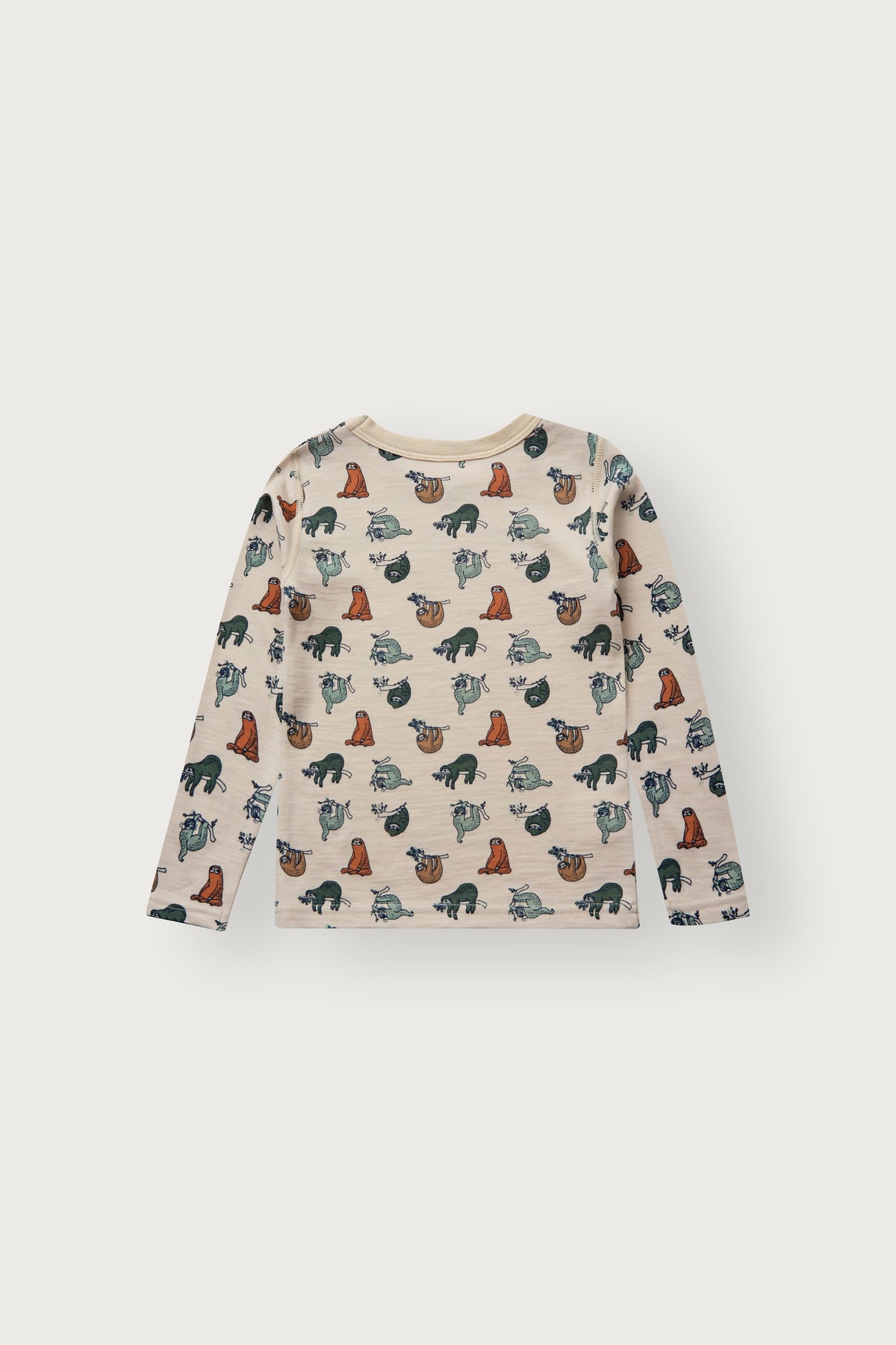 Rückansicht des Langarmshirts aus Wolle-Bambus-Mix, Oeko-Tex 100 zertifiziert
