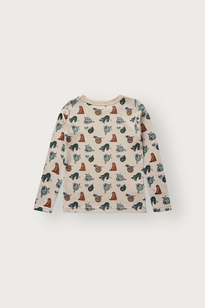 Rückansicht des Langarmshirts aus Wolle-Bambus-Mix, Oeko-Tex 100 zertifiziert
