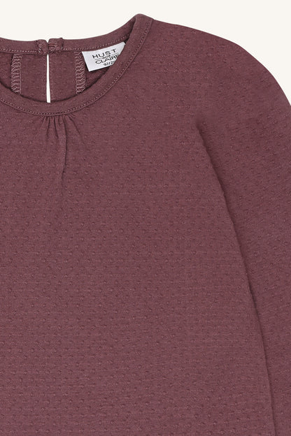 Hust&Claire Alma Solid Langarmshirt in Plum bei Bärechind