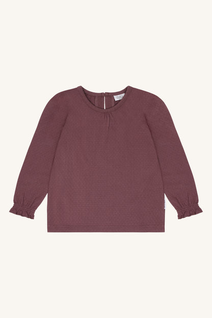 Alma Solid Langarmshirt in Plum, Vorderansicht