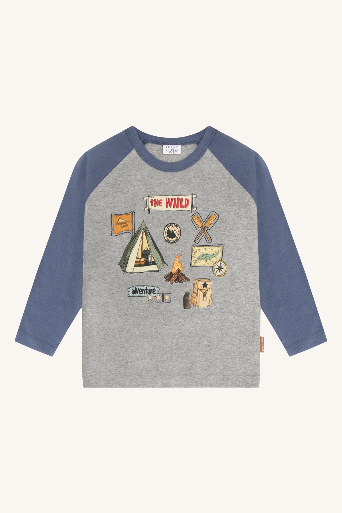 Anton Wild Life Langarmshirt in Grey Melange, Vorderansicht