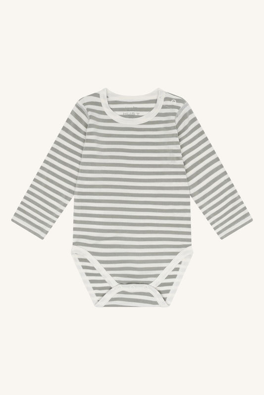 Hust&Claire Baby Body aus Bambus Viskose gestreift in Grau Weiss im Bärechind Winterthur, Zürich, Schweiz