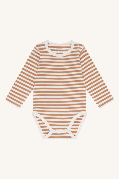 Hust&Claire Baby Body aus Bambus Viskose gestreift in Terracotta im Bärechind Winterthur, Zürich, Schweiz