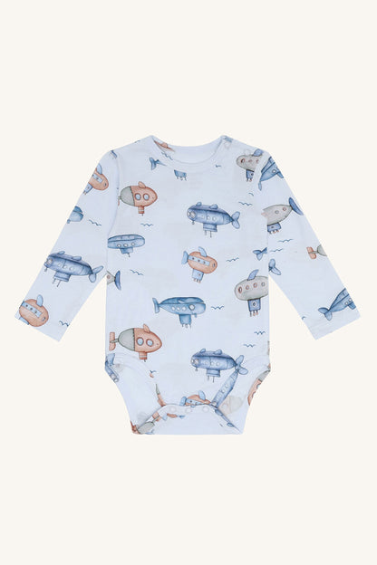 Hust&Claire Baby Body aus Bambus Viskose mit U-Boot Muster im Bärechind Winterthur, Zürich, Schweiz