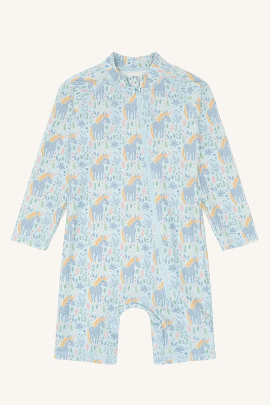 Langärmliger Badeanzug von Hust&Claire mit Einhorn Print und UV 50+ Schutz, Bärechind Winterthur, Zürich, Schweiz.