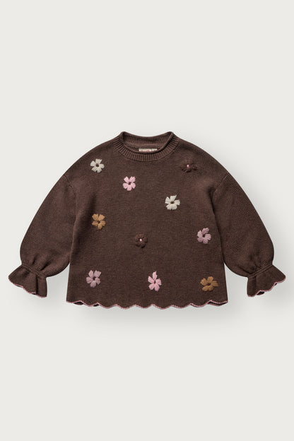 Charlotte Pullover in Toffee Melange, Vorderansicht