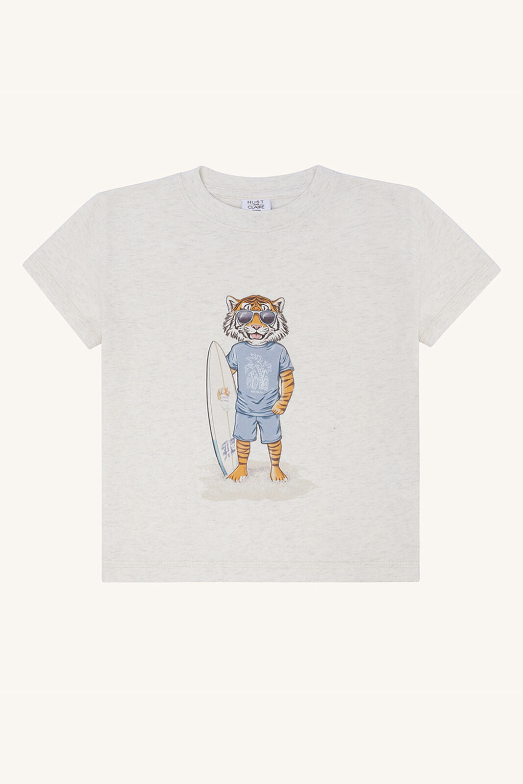 Hust&Claire T Shirt aus Baumwolle in Grau mit Tiger Motiv im Bärechind Winterthur, Zürich, Schweiz