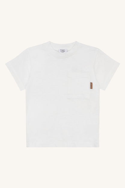 Hust&Claire T Shirt aus Baumwolle in Weiss mit Brusttasche im Bärechind Winterthur, Zürich, Schweiz