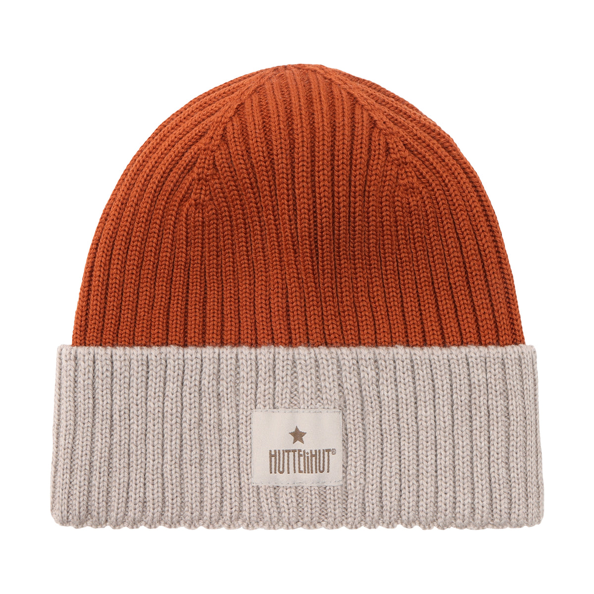 Huttelihut Merino Strickmütze in der Farbe Brown, Vorderansicht