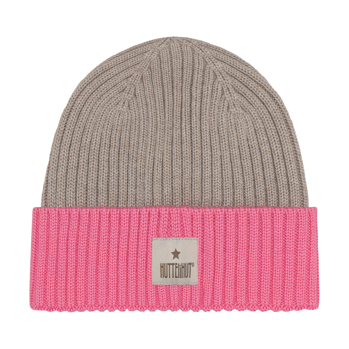 Huttelihut Merino Strickmütze in der Farbe Pink, Vorderansicht