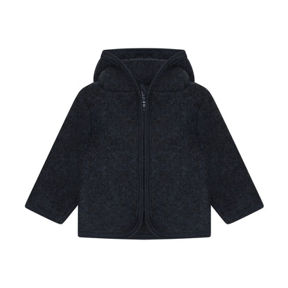 Huttelihut Merino Wollfleece Jacke in der Farbe Dark Navy, Vorderansicht