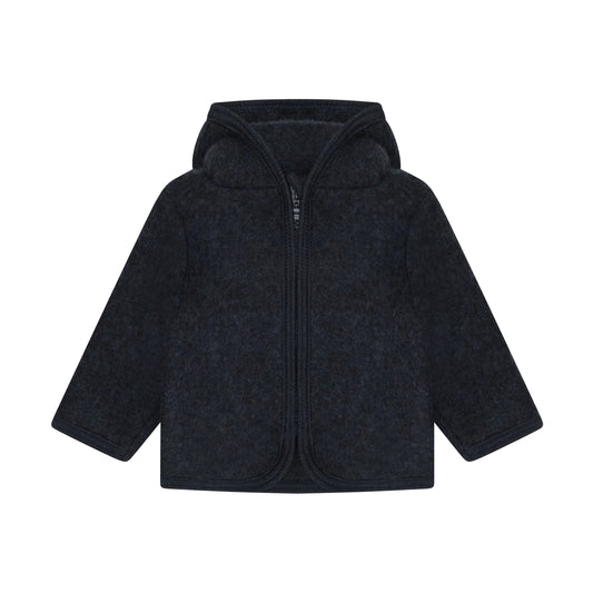 Huttelihut Merino Wollfleece Jacke in der Farbe Dark Navy, Vorderansicht