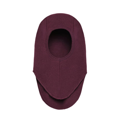 Huttelihut Merino Wollfleece Schlupfmütze in der Farbe Burgundy, Vorderansicht