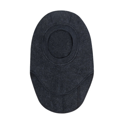 Seitenansicht der Merino Wollfleece Schlupfmütze in Dark Navy