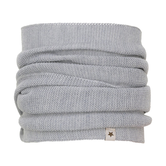 Huttelihut Wollstrick Loopschal in der Farbe Medium Grey Melange, Vorderansicht