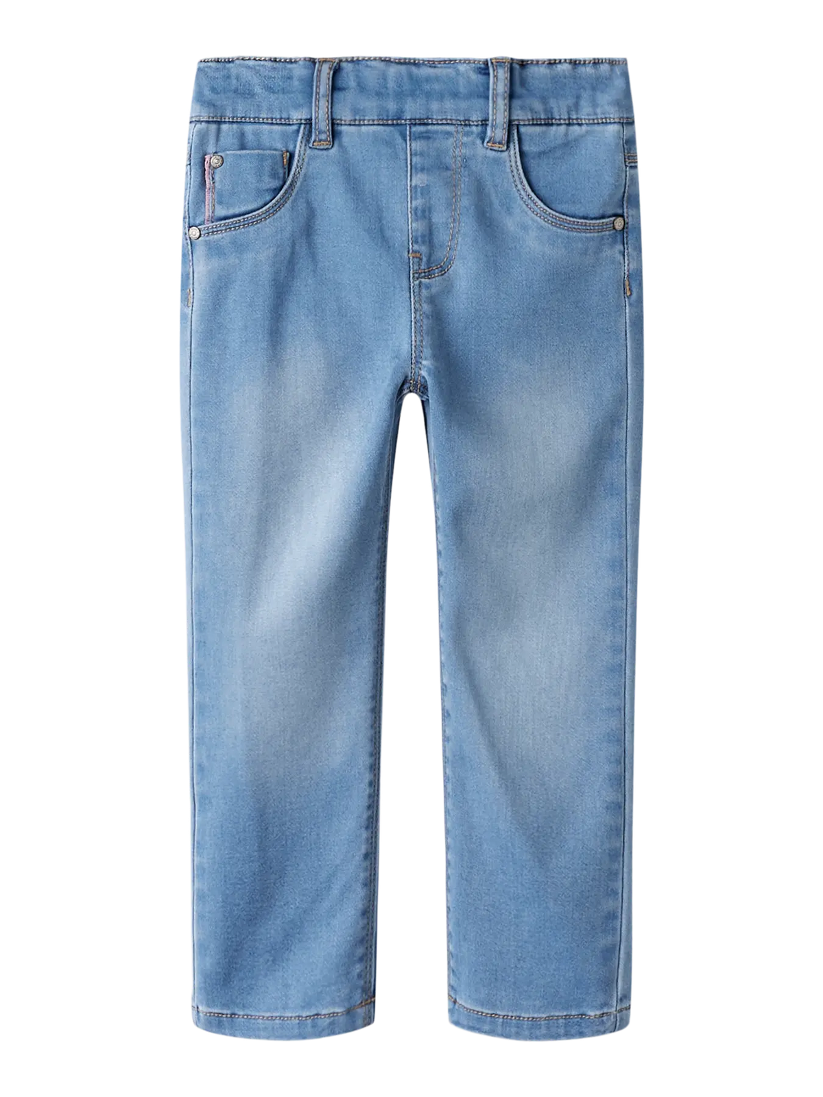 NAME IT Kinder Jeans mit geradem Schnitt in hellblauer Waschung, im Bärechind Winterthur Zürich Schweiz erhältlich