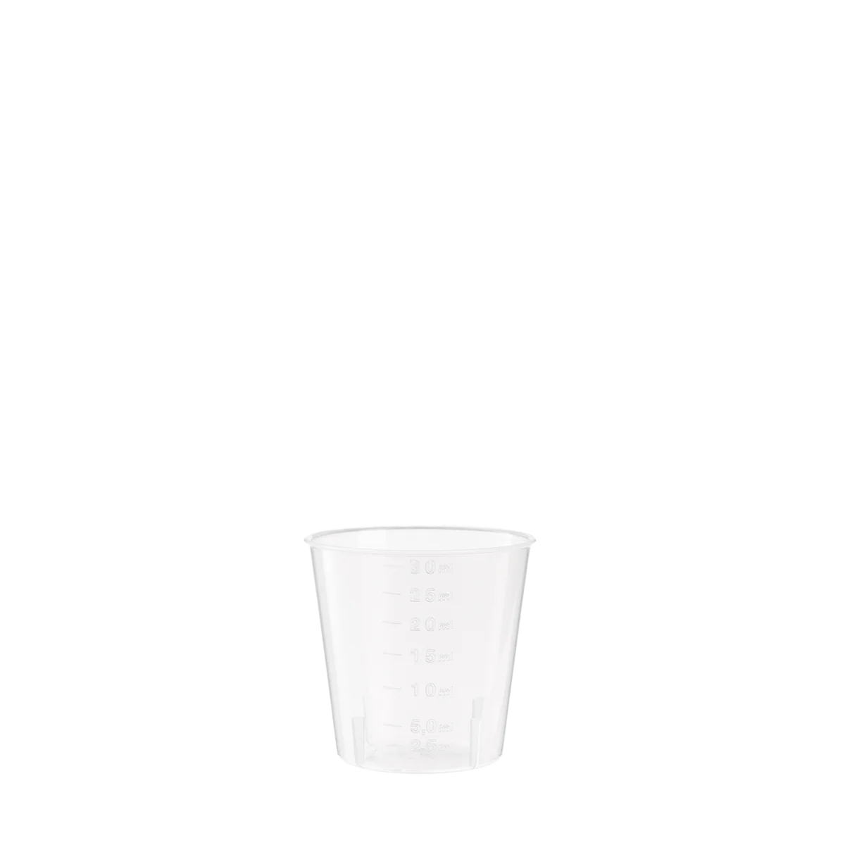 Hochwertige Dosierhilfe von Kaëll, transparenter 30ml-Messbecher mit Skala, perfekt für präzises Dosieren von Reinigungs- und Pflegeprodukten.