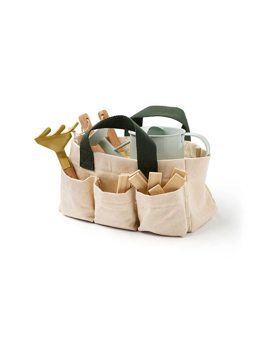 Kinder Gartenwerkzeug Set in praktischer Tasche mit Holz Werkzeug – erhältlich bei Bärechind Winterthur Zürich Schweiz