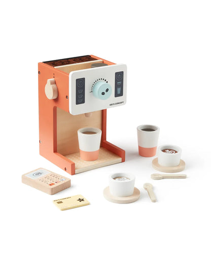 Kinder Kaffeemaschine aus Holz mit Zubehör für Rollenspiele – erhältlich bei Bärechind Winterthur Zürich Schweiz.