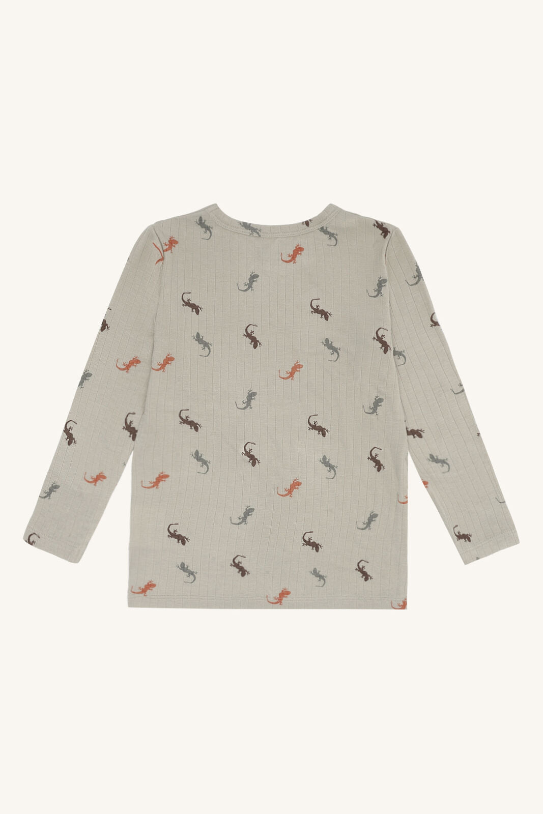 Bequemes Kinder Langarmshirt mit Eidechsemotiv aus Bio-Baumwolle für Alltag und Kindergarten