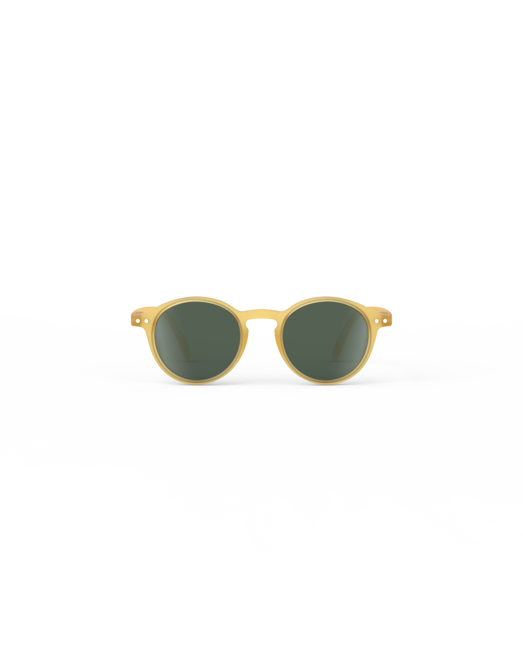 IZIPIZI Kinder Sonnenbrille Yellow Honey Frontansicht mit runden Gläsern – erhältlich bei Bärechind in Winterthur, Zürich, Schweiz
