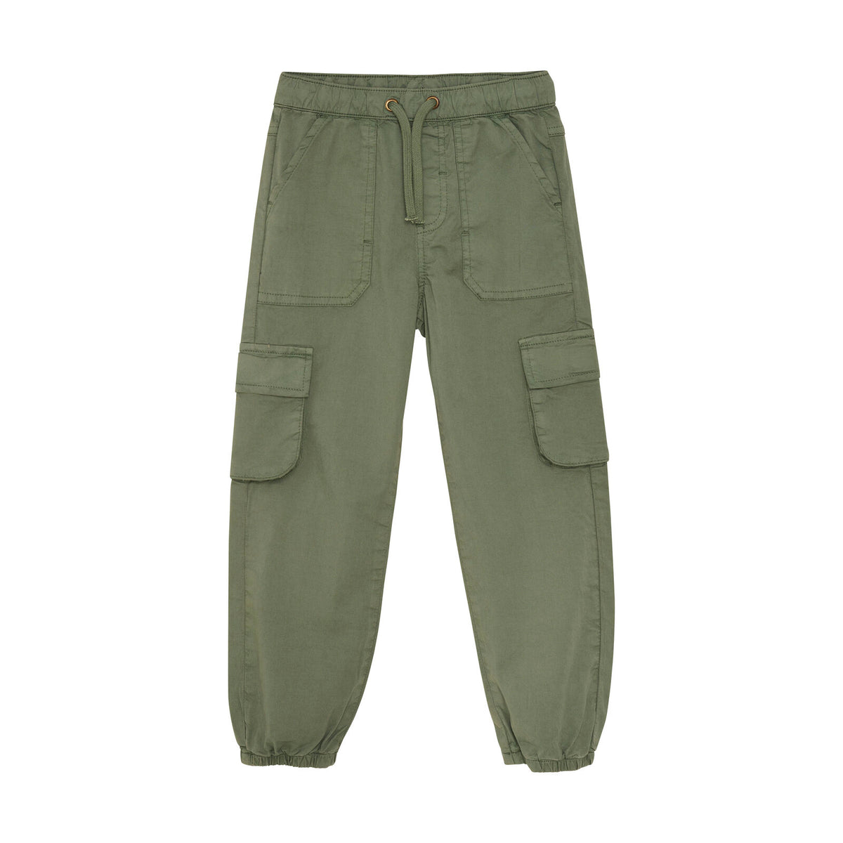 Kinder Twill-Hose in Grün von Minymo, robust und bequem mit elastischem Bund, erhältlich in Winterthur, Zürich, Schweiz